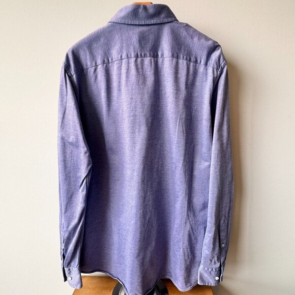 Hugo Boss Tailored Slim Fit Cotton Long Sleeve Button Down Shirt Blue - Picture 3 of 8